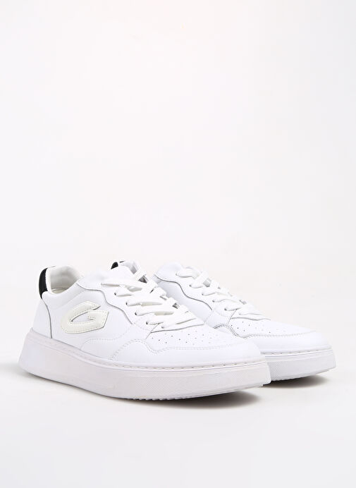 Alberto Guardiani Beyaz-Siyah Erkek Deri Sneaker NEW ERA 0402 - Görsel 3