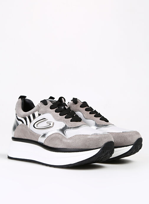 Alberto Guardiani Kadın Gri-Gümüş Süet Sneaker LOUISE 0170 - Görsel 3