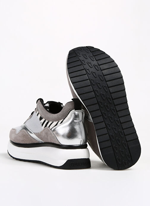 Alberto Guardiani Kadın Gri-Gümüş Süet Sneaker LOUISE 0170 - Görsel 5