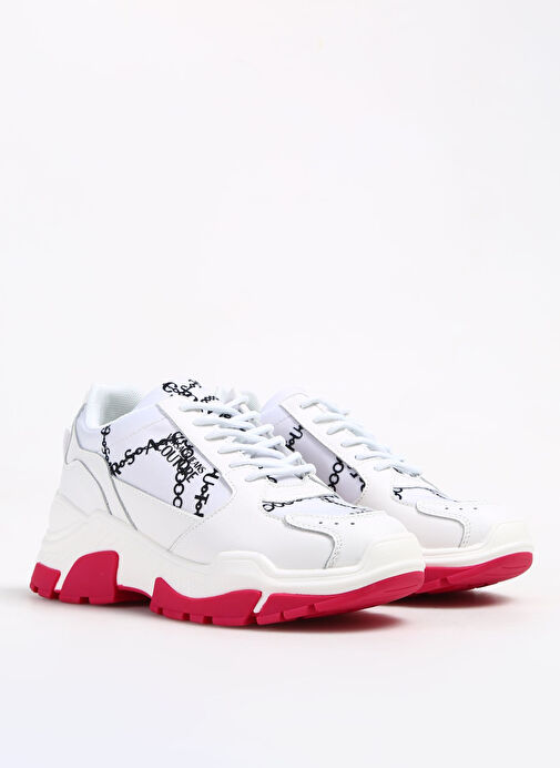 Versace Jeans Couture Beyaz-Pembe Kadın Deri Sneaker 75VA3SP3ZP310L02 - Görsel 3