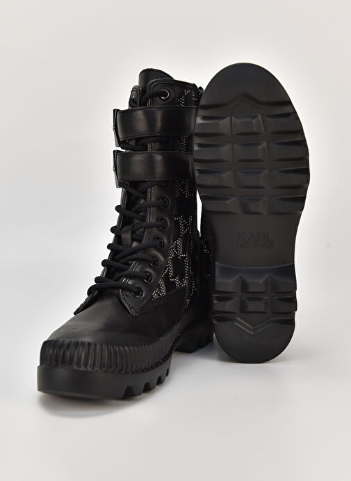 Karl Lagerfeld Siyah Kadın Deri Bot KL42586F007 - Görsel 5