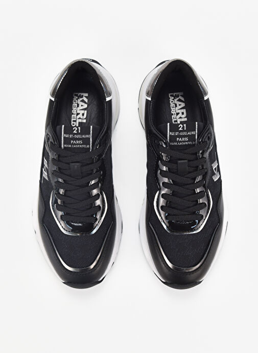 Karl Lagerfeld Siyah-Gümüş Kadın deri Sneaker KL6316540S - Görsel 5