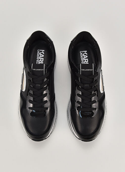 Karl Lagerfeld Siyah-Beyaz Kadın deri Sneaker KL64930N300 - Görsel 4