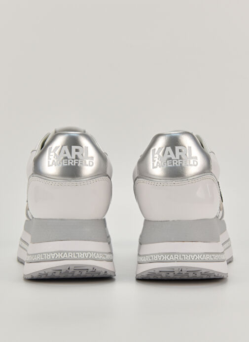 Karl Lagerfeld Beyaz-Gümüş Kadın deri Sneaker KL64930N311 - Görsel 6