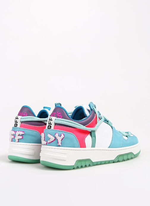 Off Play Beyaz-Mavi Kadın Deri Sneaker SORRENTO 1-D - Görsel 4