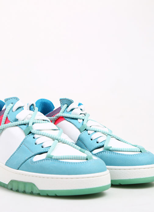 Off Play Beyaz-Mavi Kadın Deri Sneaker SORRENTO 1-D - Görsel 6