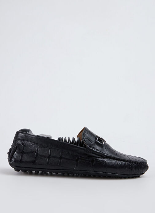 Fabrika Siyah Erkek Deri Günlük Ayakkabı KOMOMBO BASKI - Görsel 2