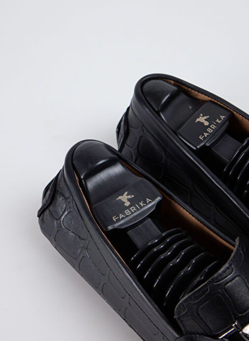 Fabrika Siyah Erkek Deri Günlük Ayakkabı KOMOMBO BASKI - Görsel 5