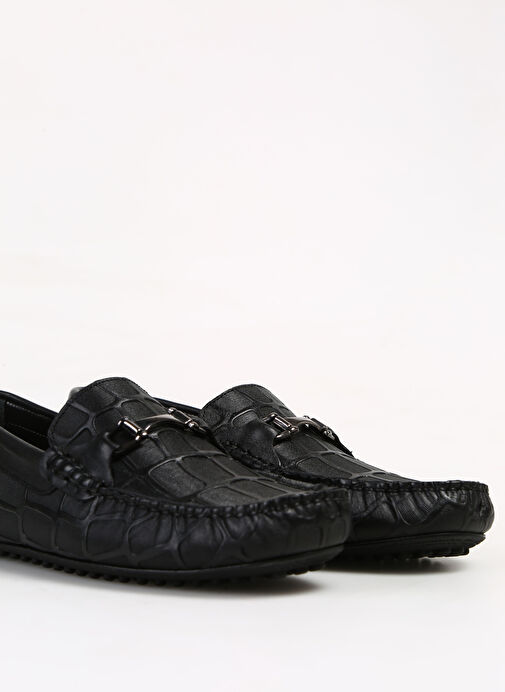 Fabrika Siyah Erkek Deri Günlük Ayakkabı KOMOMBO BASKI - Görsel 12