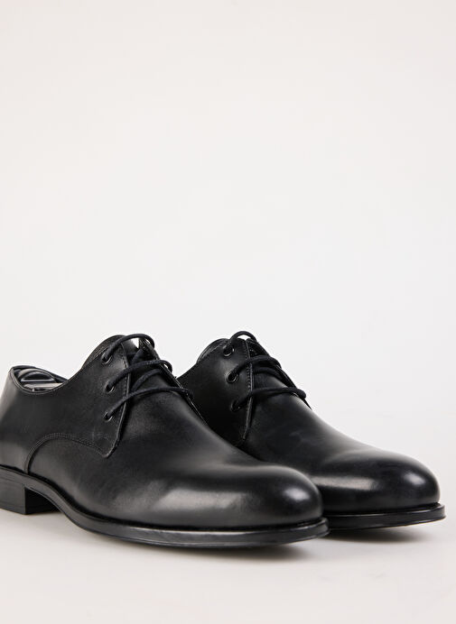 Fabrika Siyah Erkek Deri Klasik Ayakkabı HATID - Görsel 9