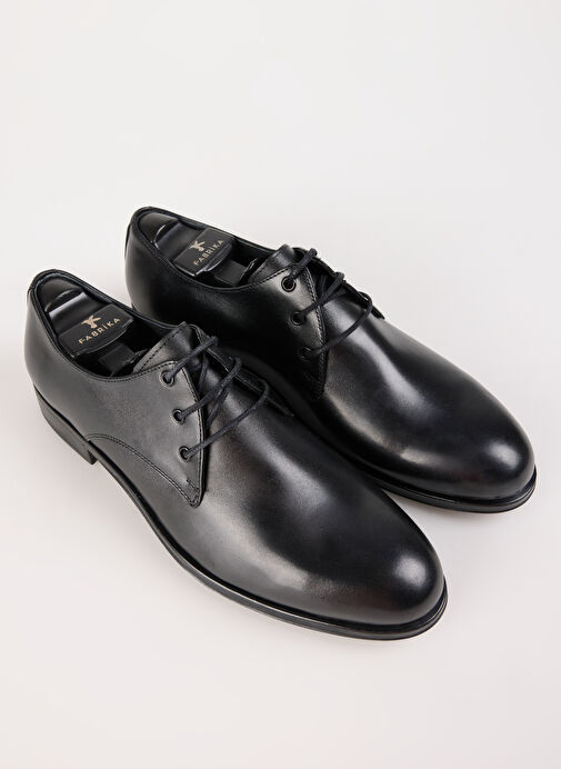 Fabrika Siyah Erkek Deri Klasik Ayakkabı HATID - Görsel 10