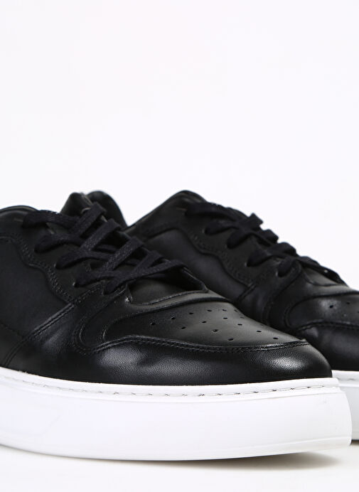 Fabrika Siyah-Beyaz Erkek Deri Sneaker AELI - Görsel 4