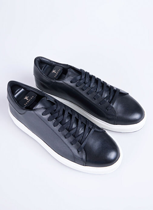 Fabrika Siyah Erkek Deri Sneaker JAROD - Görsel 4