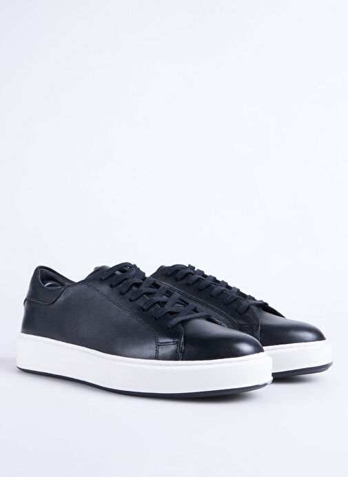 Fabrika Siyah Erkek Deri Sneaker JAROD - Görsel 3