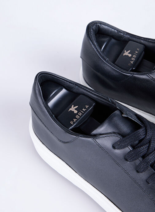 Fabrika Siyah Erkek Deri Sneaker JAROD - Görsel 5