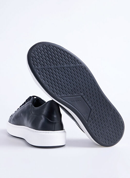 Fabrika Siyah Erkek Deri Sneaker JAROD - Görsel 7