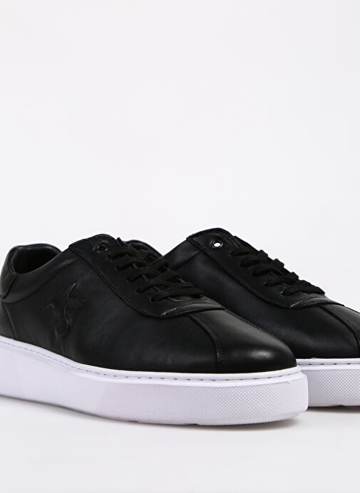 Fabrika Siyah Erkek Deri Sneaker SILCON - Görsel 6