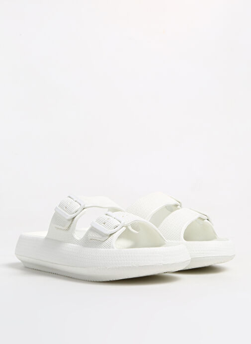 Fabrika Beyaz Erkek Plaj Terliği ESTELLA - Görsel 3