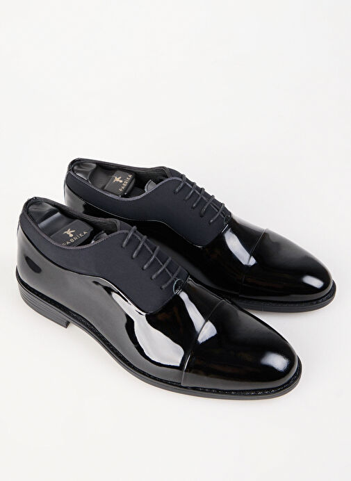 Fabrika Siyah Erkek Deri Klasik Ayakkabı ANUP - Görsel 9