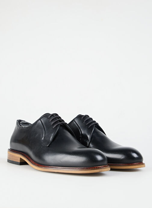 Fabrika Siyah Erkek Deri Klasik Ayakkabı NEBUZ - Görsel 8