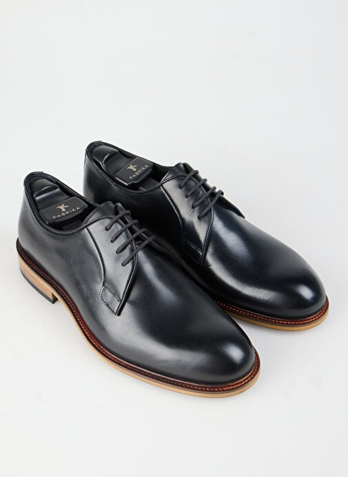 Fabrika Siyah Erkek Deri Klasik Ayakkabı NEBUZ - Görsel 9