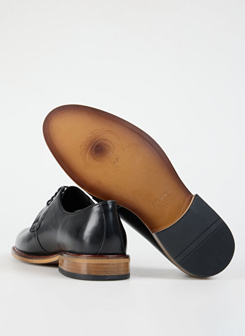 Fabrika Siyah Erkek Deri Klasik Ayakkabı NEBUZ - Görsel 12