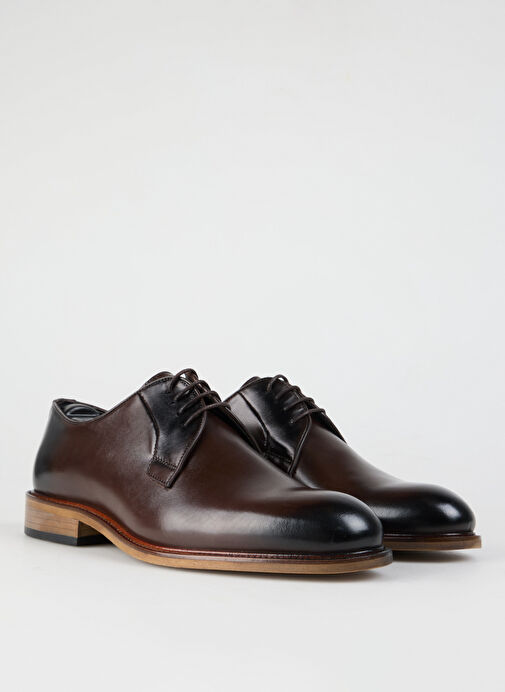Fabrika Kahverengi Erkek Deri Klasik Ayakkabı NEBUZ - Görsel 8
