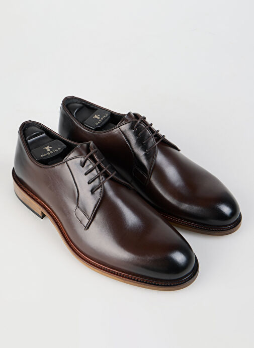 Fabrika Kahverengi Erkek Deri Klasik Ayakkabı NEBUZ - Görsel 9