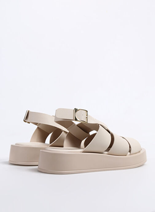 Fabrika Ekru Kadın Sandalet TRISHNA - Görsel 4