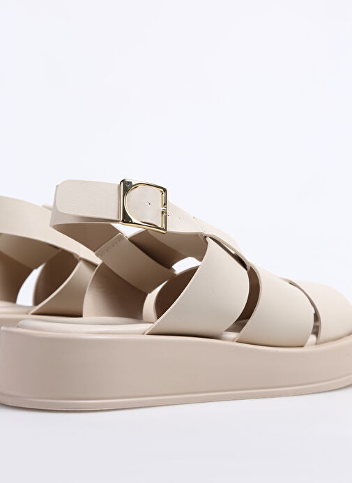 Fabrika Ekru Kadın Sandalet TRISHNA - Görsel 6