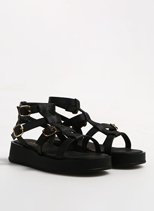 Fabrika Siyah Kadın Sandalet HULONG - Görsel 3