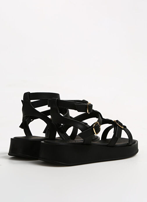 Fabrika Siyah Kadın Sandalet HULONG - Görsel 4