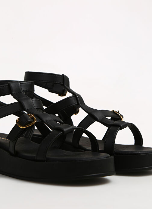 Fabrika Siyah Kadın Sandalet HULONG - Görsel 6