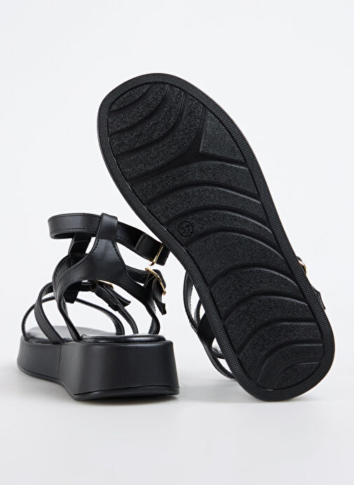 Fabrika Siyah Kadın Sandalet HULONG - Görsel 10