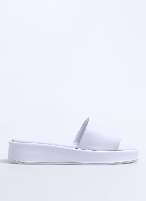 Fabrika Beyaz Kadın Terlik AYODEL - Görsel 2