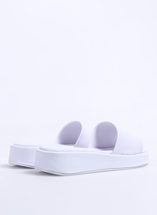 Fabrika Beyaz Kadın Terlik AYODEL - Görsel 4