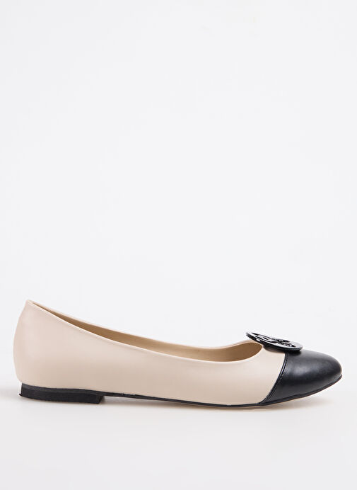 Fabrika Bej-Siyah Kadın Babet REBULY NEW - Görsel 7