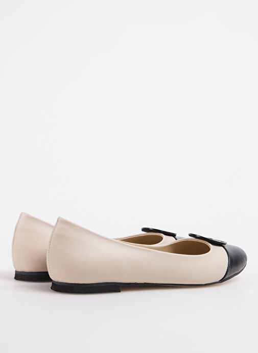 Fabrika Bej-Siyah Kadın Babet REBULY NEW - Görsel 9