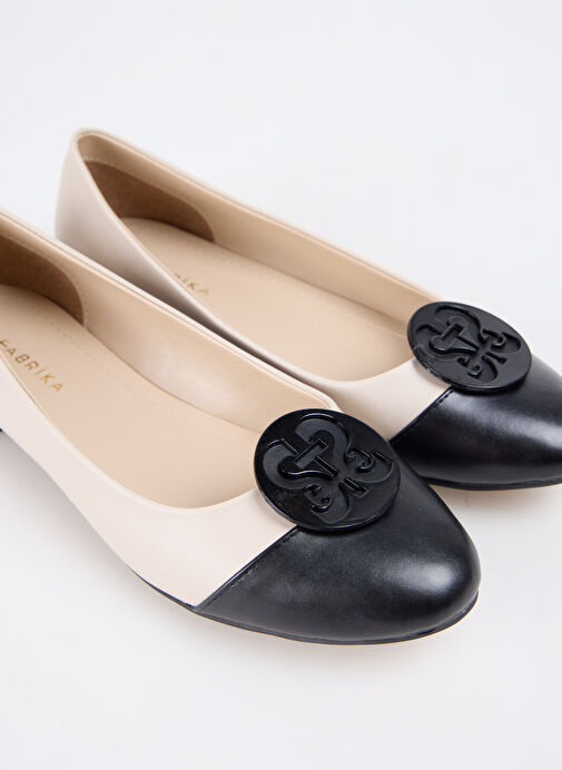 Fabrika Bej-Siyah Kadın Babet REBULY NEW - Görsel 11