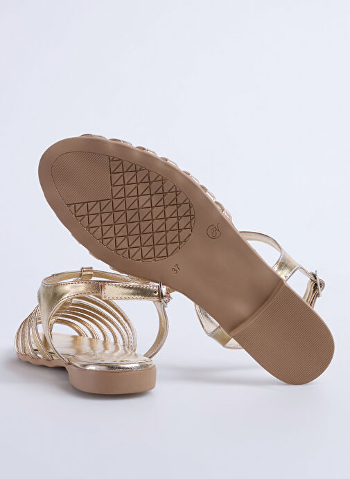 Fabrika Altın Kadın Sandalet NASEEM - Görsel 10