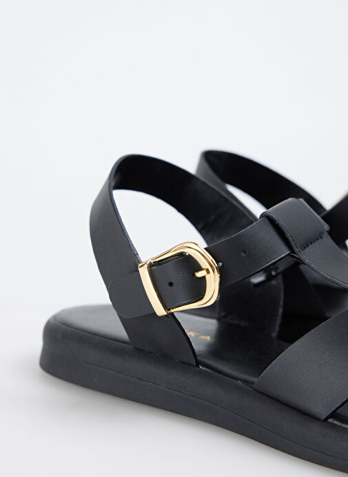 Fabrika Siyah Kadın Sandalet CHIRAN - Görsel 6