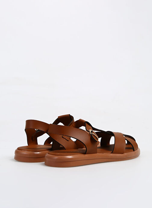 Fabrika Taba Kadın Deri Sandalet CHIRAN - Görsel 4