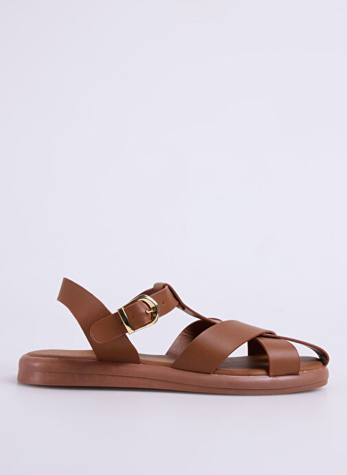 Fabrika Taba Kadın Deri Sandalet CHIRAN - Görsel 7