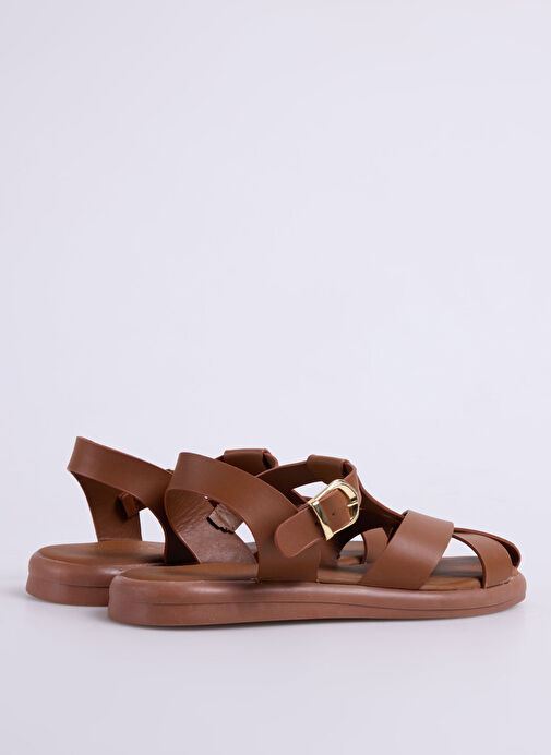 Fabrika Taba Kadın Deri Sandalet CHIRAN - Görsel 9