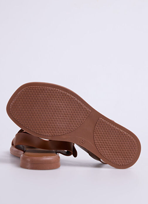 Fabrika Taba Kadın Deri Sandalet CHIRAN - Görsel 10