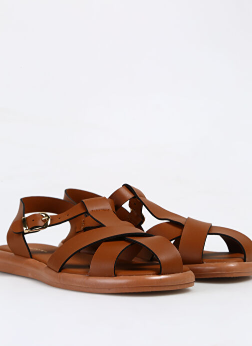 Fabrika Taba Kadın Deri Sandalet CHIRAN - Görsel 6