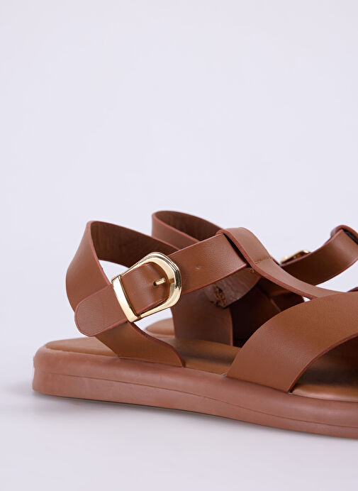 Fabrika Taba Kadın Deri Sandalet CHIRAN - Görsel 11