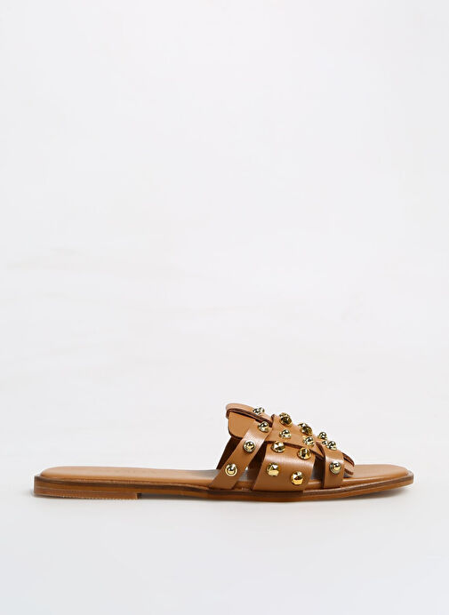 Fabrika Kahverengi Kadın Terlik BRENDA - Görsel 6