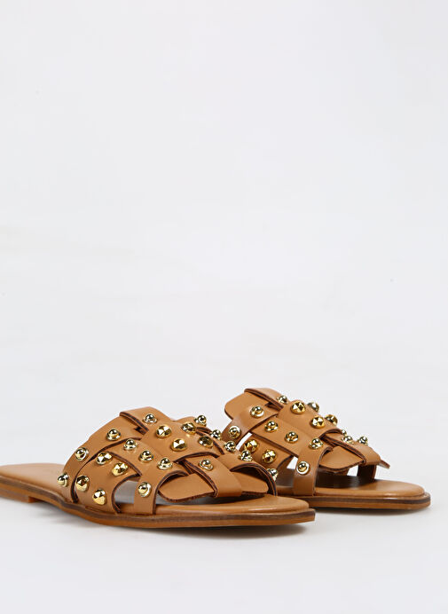 Fabrika Kahverengi Kadın Terlik BRENDA - Görsel 10