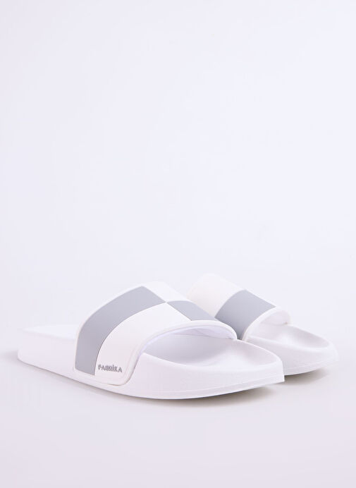 Fabrika Beyaz-Gri Erkek Plaj Terliği SANCHO - Görsel 3